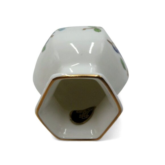 AYNSLEY PEMBROKE Hexagonal Small Vase Floral Bird England Vintage 3.5" - Picture 6 of 10